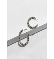 Kadın Küpe Kesik Halka Sık Burgu 2,5cm Küpe (Gümüş)