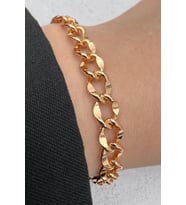 Xuping Rose Gold Kalın Halka Zincir Kadın Çelik Bileklik