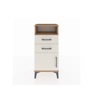 Arges Komodin Tek Raflı 2 Çekmeceli Tek Kapaklı 44x30x96 Çam-Aytaşı