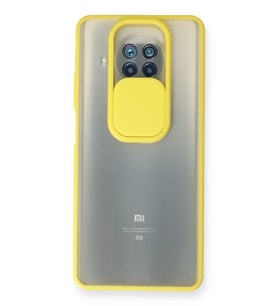 Mi 10T Lite Kılıf Palm Buzlu Kamera Sürgülü Silikon - Sarı