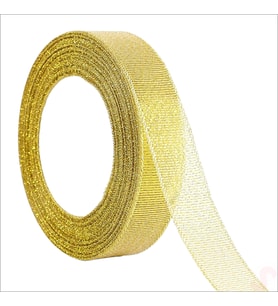 Parlak Simli Organze Kurdele, 2,5 cm x 23 mt - Altın