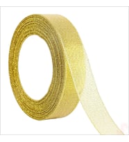 Parlak Simli Organze Kurdele, 2,5 cm x 23 mt - Altın