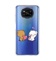 Poco X3 Pro / X3 NFC Uyumlu Kalpli Ayıcıklar Tasarımlı Şeffaf Telefon Kılıfı