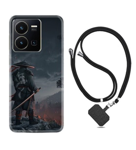 Vivo Y22 Kılıf Silikon Boyun Askılı İpli Desenli Silikon Warrior 1653