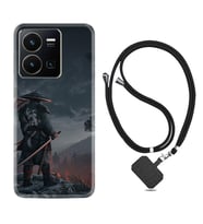 Vivo Y22 Kılıf Silikon Boyun Askılı İpli Desenli Silikon Warrior 1653