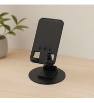 Masaüstü Telefon Tutucu - Metal Döner Tabanlı (Siyah)