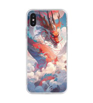 Iphone X ve XS Uyumlu Ejderha Tasarımlı Şeffaf Telefon Kılıfı