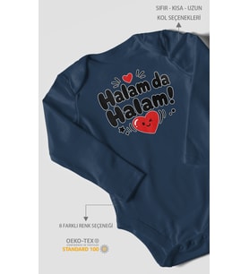 Halam Da Halam! Uzun Kollu Çıtçıtlı Bebek Body %100 Pamuk