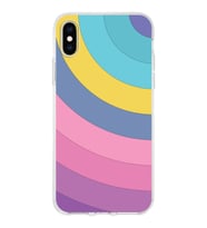 Apple iPhone XS Max Uyumlu Kapak Renk Cümbüşü Tasarımlı Şeffaf Silikon Kılıf