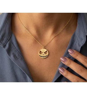 Jack Skellington Karakter Kolye 925K Gümüş (Gold)