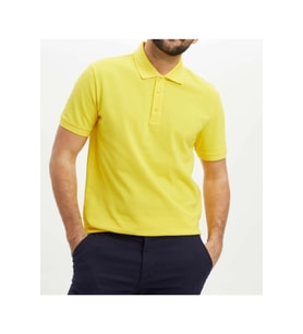 Erkek Sarı Polo Yaka Slimfit Basic Tshirt