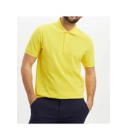Erkek Sarı Polo Yaka Slimfit Basic Tshirt