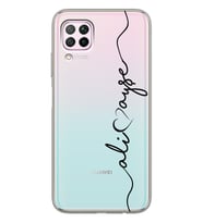 Huawei Kalpli Çift İsim Tasarımlı Şeffaf Telefon Kılıfı