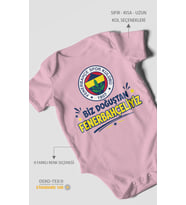 Biz Doğuştan Fenerbahçeliyiz Kısa Kollu Bebek Body %100 Pamuk