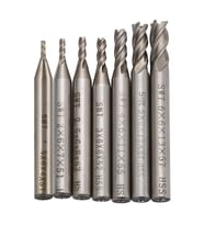 CNC Karbür End Mill HSS 4 Flüt 1.5mm-6mm Çap Freze Kesici 7 Adet