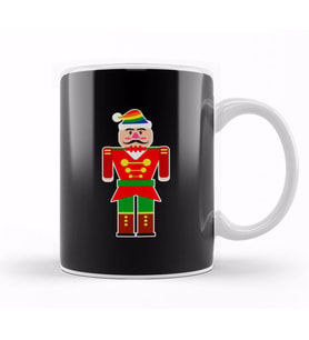 Rainbow Christmas Nutcracker Santa Hat Gift Kupa Bardak Porselen