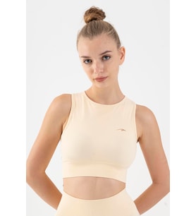 Maraton SlimFit Kadın Atlet Yaka Ekru Bra