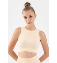 Maraton SlimFit Kadın Atlet Yaka Ekru Bra