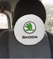 BK Gift Skoda Tasarımlı Yuvarlak Araç Koltuk Yastığı-1