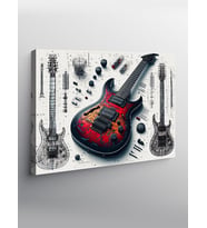 Kanvas Tablo Elektro Gitar Çizimi