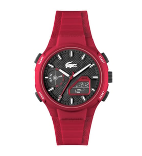 LACOSTE LAC2011368 KIRMIZI SİLİKON KORDON ANALOG/DİJİTAL ERKEK KOL SAATİ