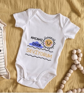 BK Kids Amcamı Çok Seviyorum Tasarımlı Bebek Body Zıbın - Model 1