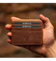 Garbalia Canvas Vintage Deri Kartlık Cüzdan Taba