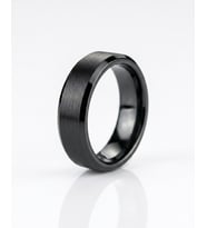 Erkek Düz Siyah Renk 6 mm Tungsten Yüzük
