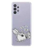Kılıfland Samsung Galaxy A32 Kılıf Silikon Resimli Kapak White Rabbit Stok 892