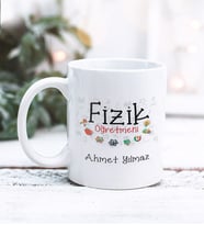 Fizik Öğretmeni Tasarımlı Kişiye Özel Kupa Bardak (Beyaz)