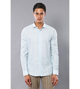 Ekose Desenli Yeşil Slim Fit Gömlek - Wessi