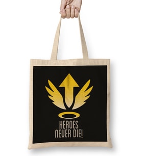 Mercy Heroes Never Die Logo Overwatch Bez Çanta Uzun Saplı