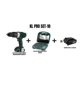 KLPro Set-10 (ŞARJLI DARBELİ VİDALAMA/MATKAP+44 PARÇA MATKAP UÇ SETİ)