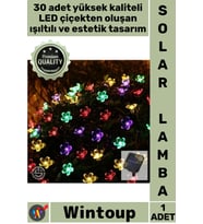 #Solar Bahçe Dış Mekan Aydınlatma Güneş Enerjili 30 Ledli Peyzaj Solar Çiçekli RGB Dekorasyon Lamba