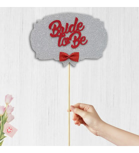 Bride To Be Konuşma Balonu Çubuğu - Gümüş & Kırmızı