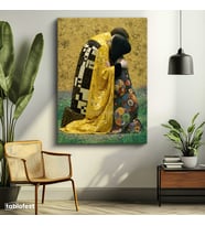 Dikey Kanvas Tablo Gustav Klimt Öpücük Klasik Sanat Tablosu Ev Ofis Duvar Dekoru