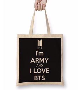 Love BTS Bez Çanta Uzun Saplı