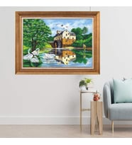 Altın Varaklı  Çerçeveli Paspartulu Tablo as730 (Gold)