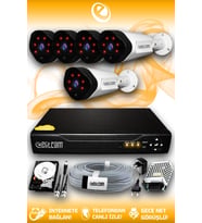 ELITCAM 5 Kameralı Uzay 5 Dış Kamera Set 500 GB HDD Full HD Gece Görüşlü Güvenlik Kamerası Sistemi