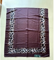 Soft Zarif Leopar Desenli Moda Trend Şal (Bordo)