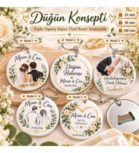 Kişiye Özel Düğün Hediyeliği İsim ve Tarihli Açacaklı Damla Anahtarlık 50 mm 25-50-100 Adet