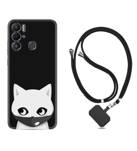 Tecno Pova Neo Kılıf Silikon Boyun Askılı İpli Desenli Silikon Pandemi Cat 1729