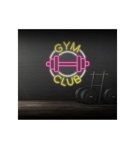 GYM CLUB Yazılı ve Şekilli Neon Tabela