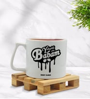 BK Gift Kişiye Özel Yakışıklı Babam Tasarımlı Middle Beyaz Kupa Bardak Model 1