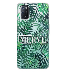 Oppo Yapraklı İsim Tasarımlı Şeffaf Telefon Kılıfı