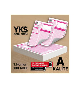 YKS-MSÜ Deneme Sınavları İçin 100 Adet Optik Form