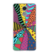 PrintiFy Huawei Y7 Prime ile Uyumlu 1mm Slim Fit Retro Renkler 4 Baskılı Şeffaf  Kılıf