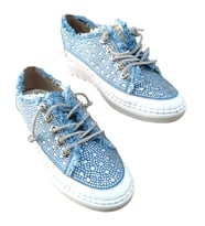 Aria 2410 Kadın Taşlı Kot Sneaker Ayakkabı Mavi (Açık Mavi)