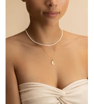 Kişiye Özel 925 Ayar Gümüş Hilal Model Kolye (Gold)