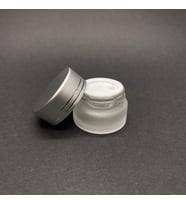 5 cc Buzlu Cam Krem Kavanoz  - Gümüş Kapaklı İç Contalı - 5ml Buzlu Cam Krem Kavanoz  x 10 Adet (Beyaz)